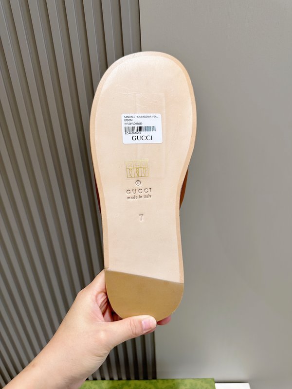 구찌 리도 남성 더블 G 레더 슬리퍼 001-228033
