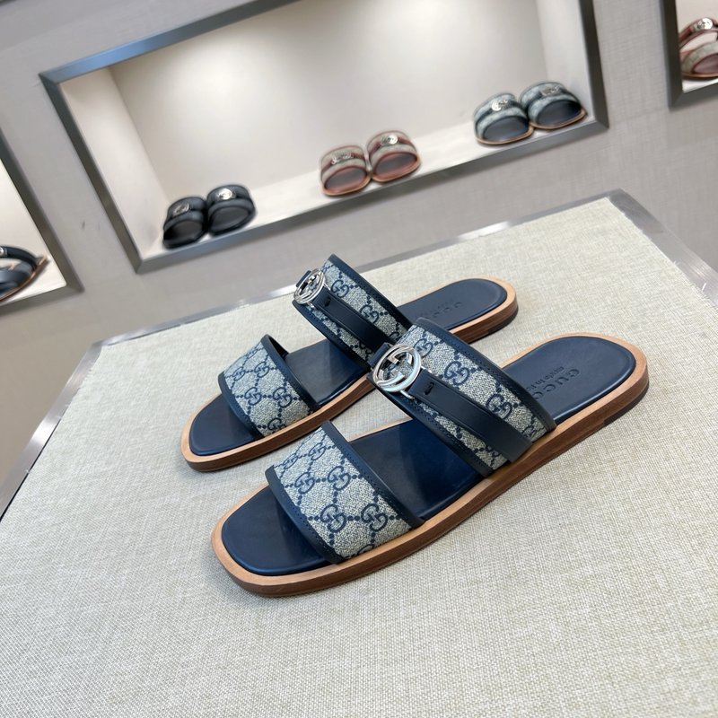 Gucci 클래식 패턴 가죽 슬리퍼 001-228230