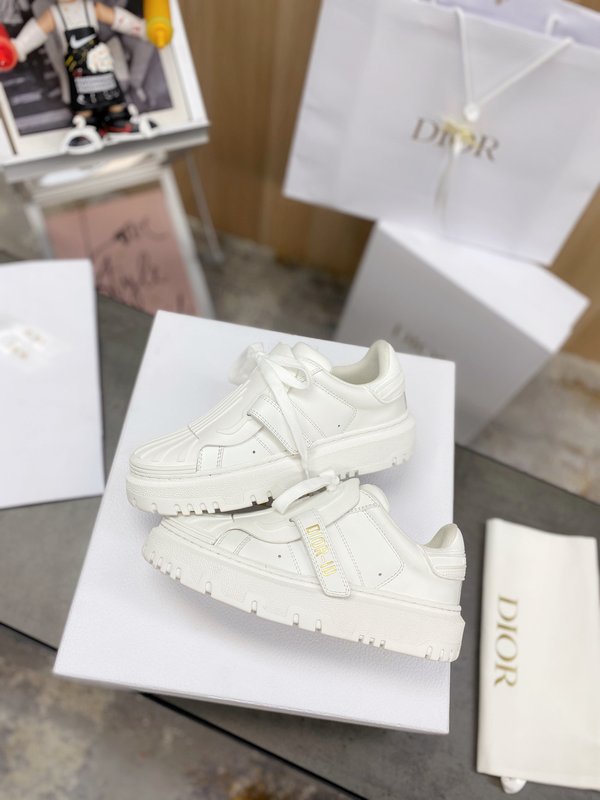 DIOR 커플 클래식 조개껍질 헤드 화이트 슈즈 001-228305