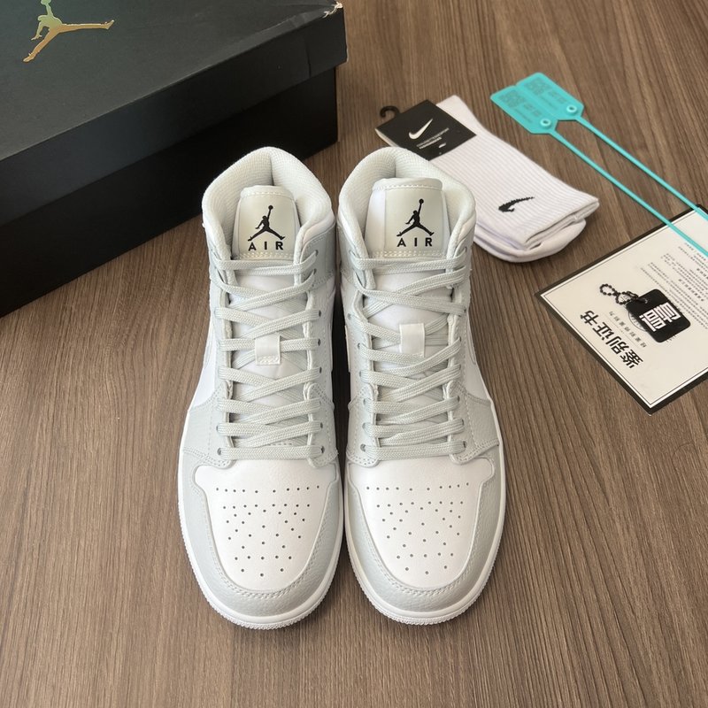Air Jordan 1 Mid 백색 회색 카모 운동화 001-228318