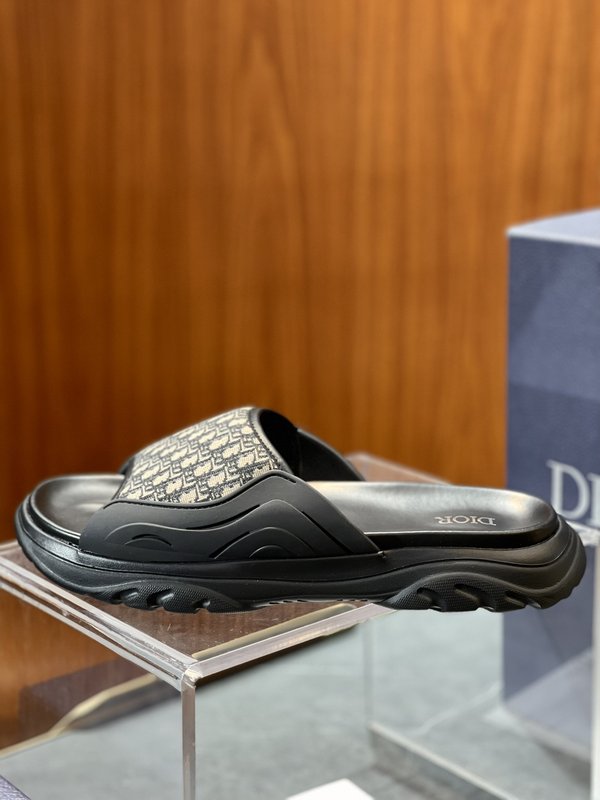 Dior 디올르 오블리크 프린트 소 가죽 슬리퍼 001-228364