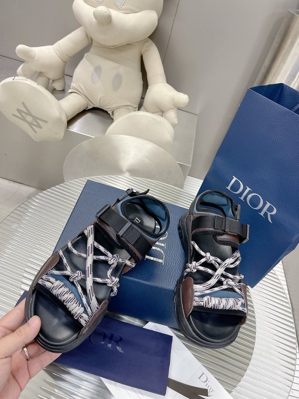 Dior H-Town 블랙 내추럴 샌들 001-228366
