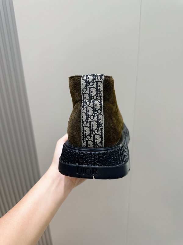 Dior 남성용 끈 묶음 스웨이드 하이톱 부츠 001-228453