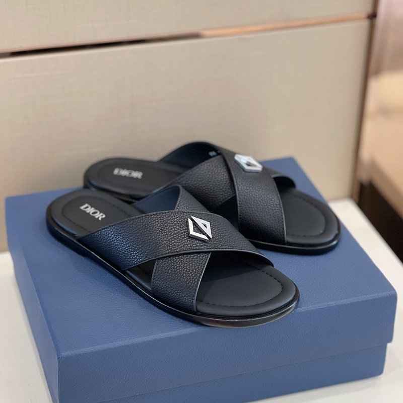 Dior Alias 남성 그레인 가죽 슬리퍼 001-228461