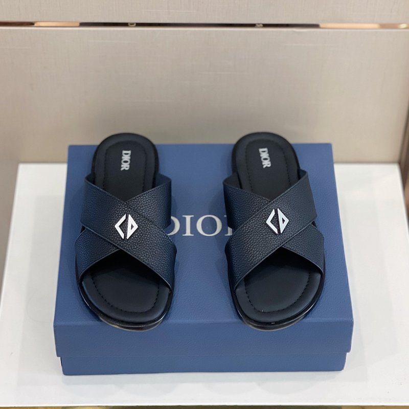 Dior Alias 남성 그레인 가죽 슬리퍼 001-228461
