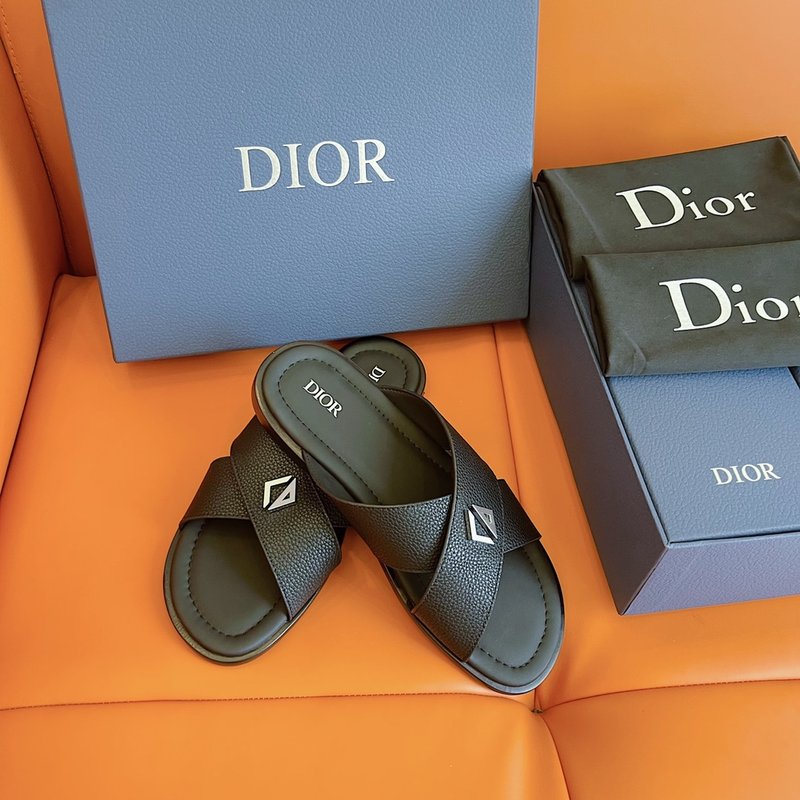Dior Alias 남성 그레인 가죽 슬리퍼 001-228461