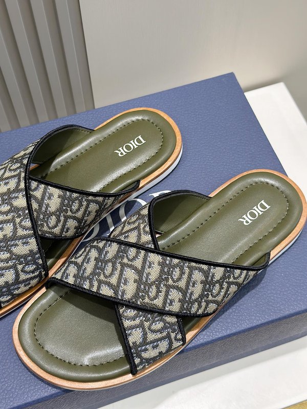 Dior Alias 남성 레더 프린트 슬리퍼 001-228476