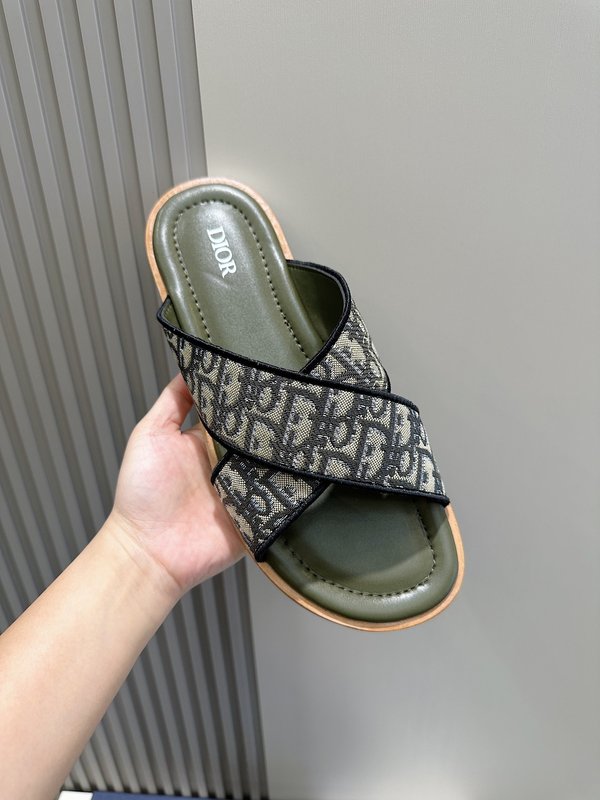 Dior Alias 남성 레더 프린트 슬리퍼 001-228476