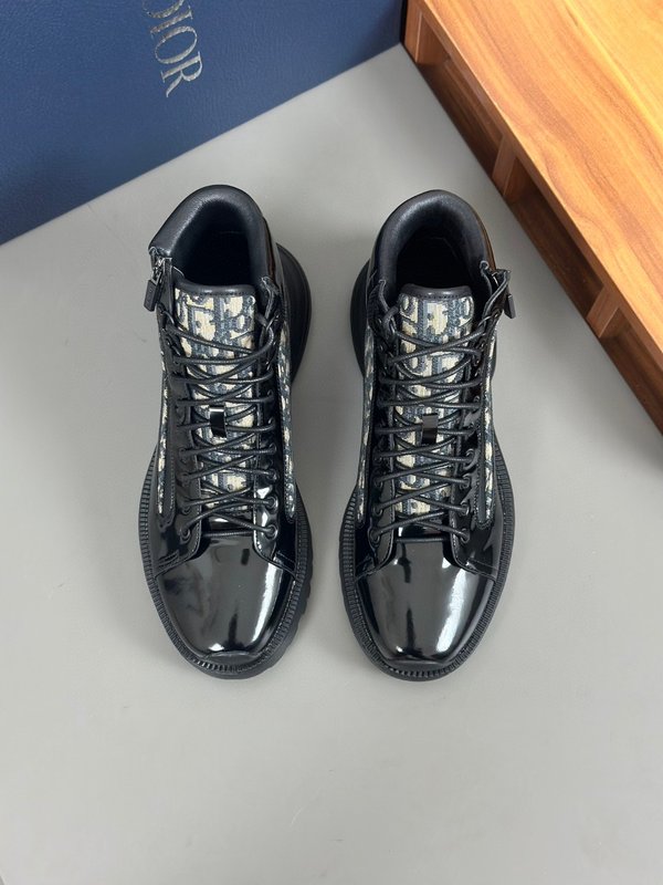 디올르 DIOR 하이탑 프린트 가죽 운동화 001-228482