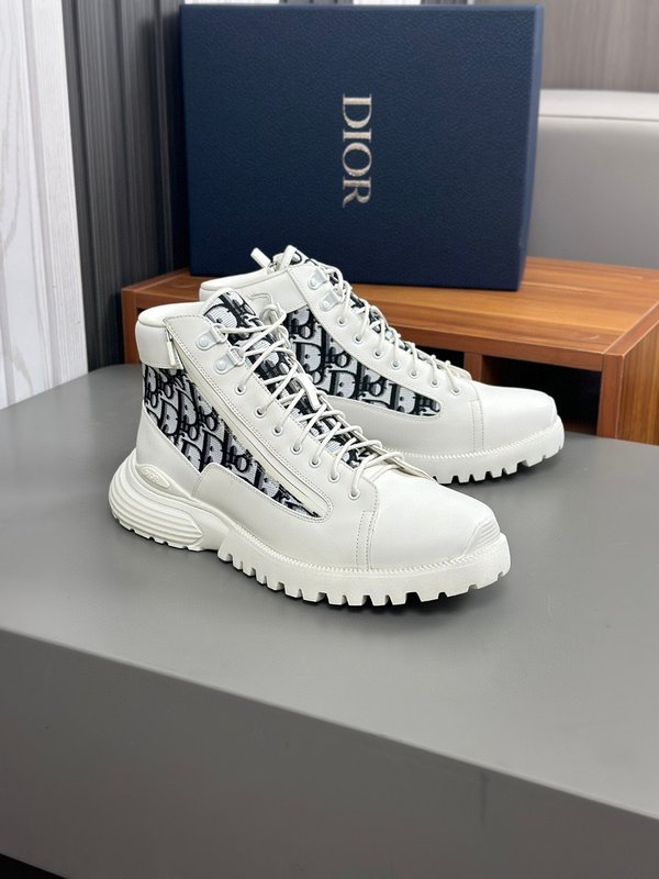 디올르 DIOR 하이탑 프린트 가죽 운동화 001-228482