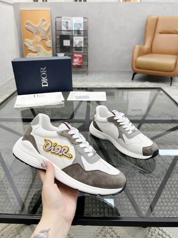 DIOR 디올 남성 레더 메쉬 스니커즈 001-228632