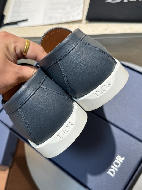 Dior Granville 남성 네이비 수ède 로퍼 001-228650