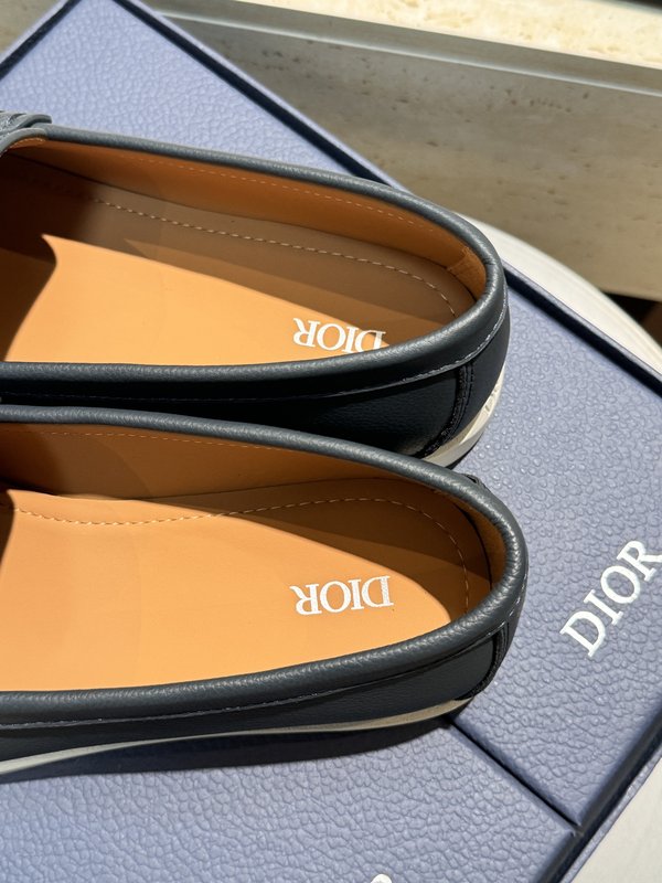 Dior Granville 남성 네이비 수ède 로퍼 001-228650
