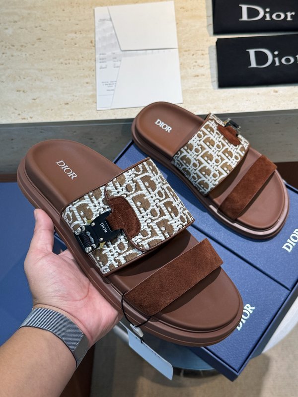 DIOR Aqua 남성 크로스 밴드 캔버스 샌들 001-228707