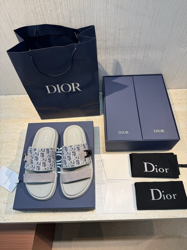 DIOR Aqua 남성 크로스 밴드 패턴 슬리퍼 샌들 001-228708