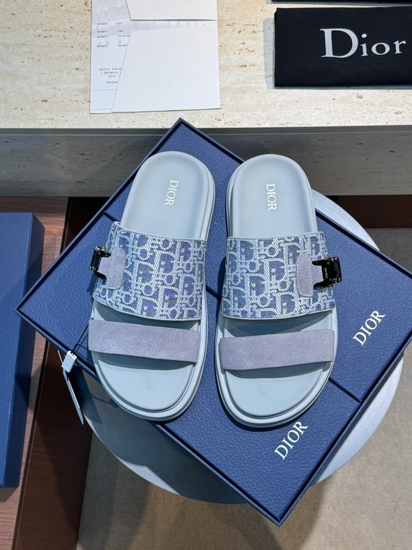DIOR Aqua 남성 크로스 밴드 패턴 슬리퍼 샌들 001-228708