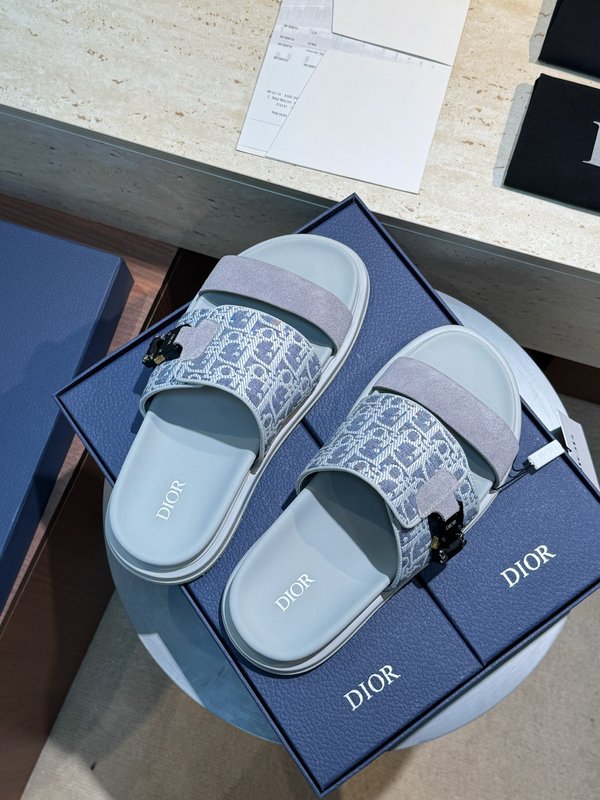 DIOR Aqua 남성 크로스 밴드 패턴 슬리퍼 샌들 001-228708