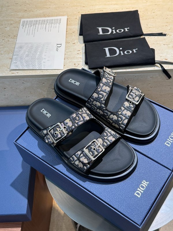 Dior Aqua 남성 교차 밴드 캔버스 샌들 001-228717