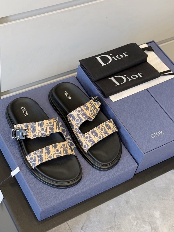DIOR Aqua 남성 크로스 밴드 슬리퍼 샌들 001-228718