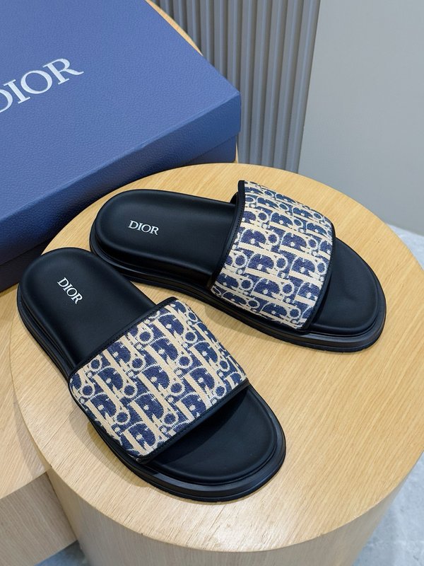 Dior Aqua 남성 CD 패턴 크로스 밴드 슬리퍼 001-228739