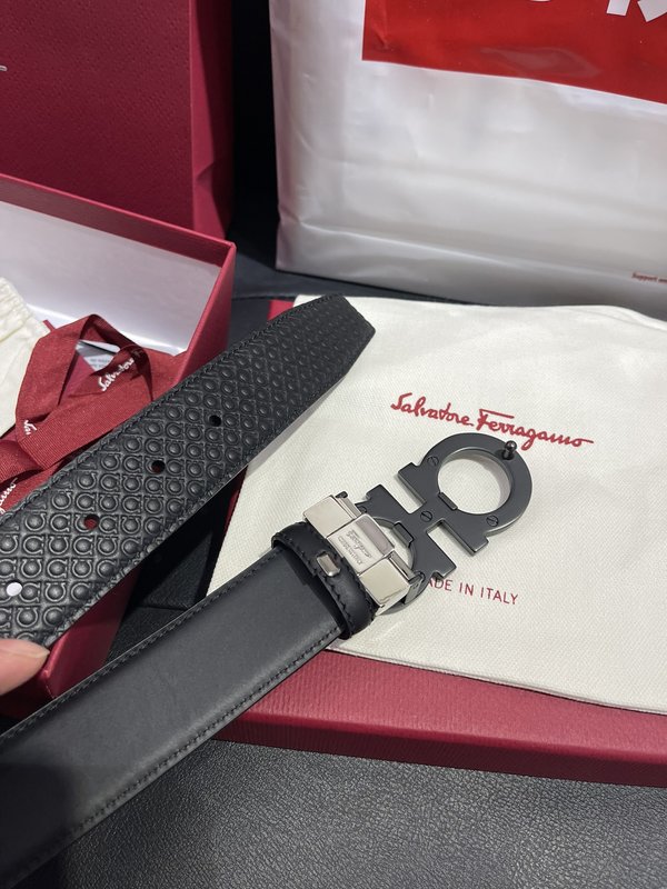 페라가모 남성 프린트 양면 벨트 001-229285