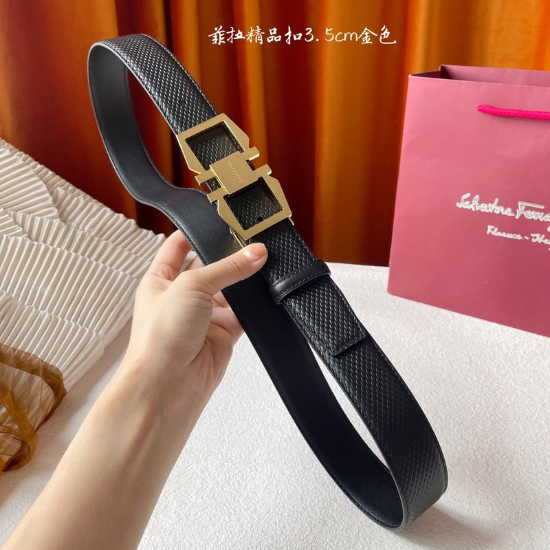 페라 이탈리아 양면 소가죽 구리 버클 벨트 001-229294