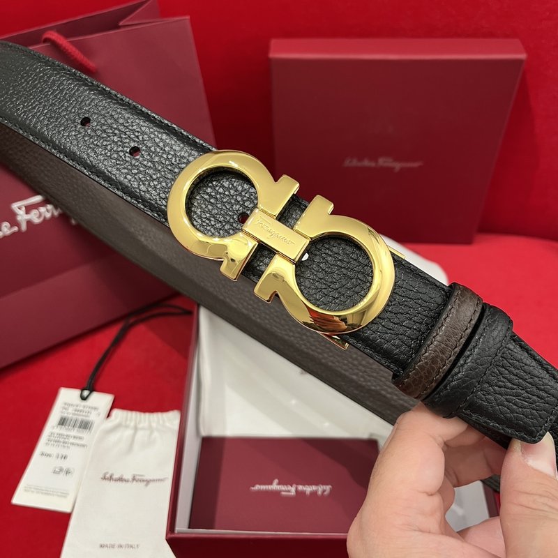 페라가모 더블 사이드 리치 그레인 벨트 001-229306