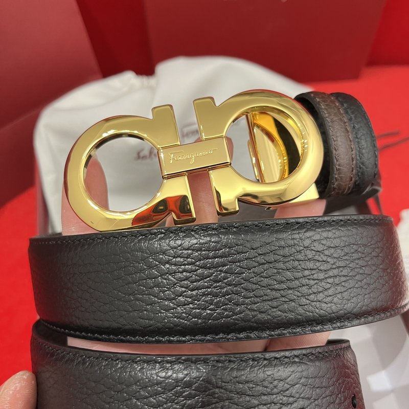 페라가모 더블 사이드 리치 그레인 벨트 001-229306