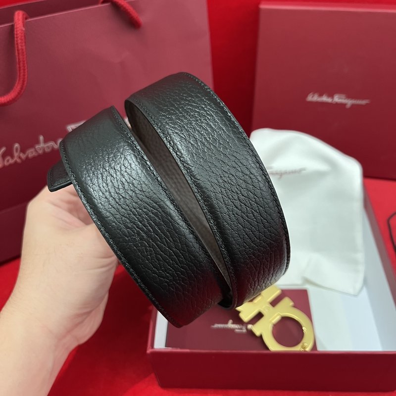 페라가모 더블 사이드 리치 그레인 벨트 001-229306