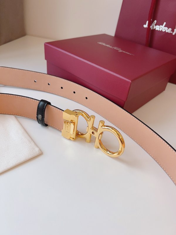 페라가모 Ferragamo 골드 버클 양면 벨트 001-229321