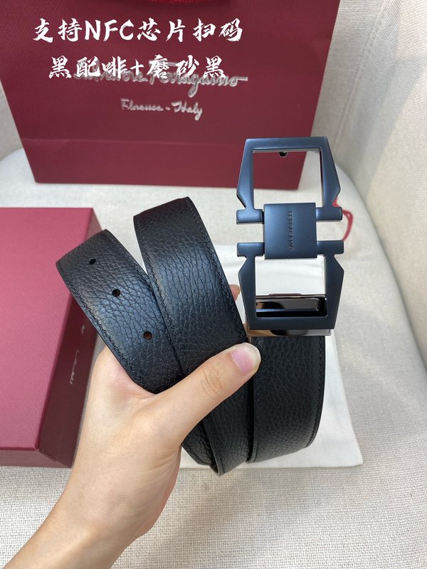 페라가모 풀그레인 송아지 가죽 벨트 001-229396
