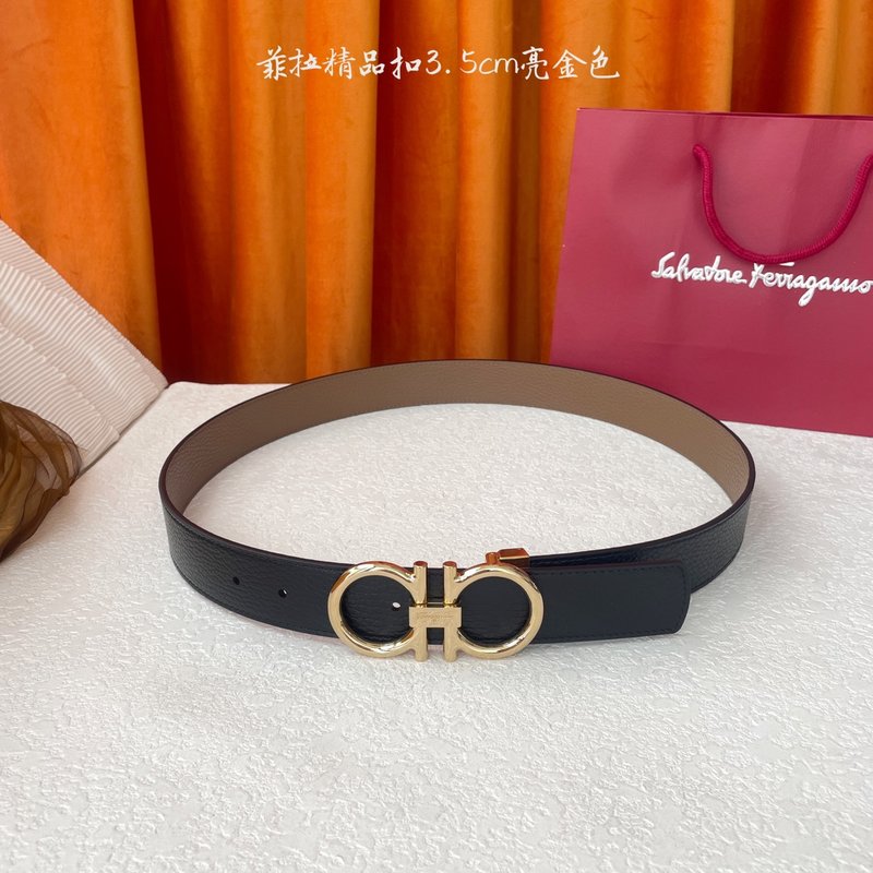페라 양면 소가죽 구리 버클 벨트 001-229430