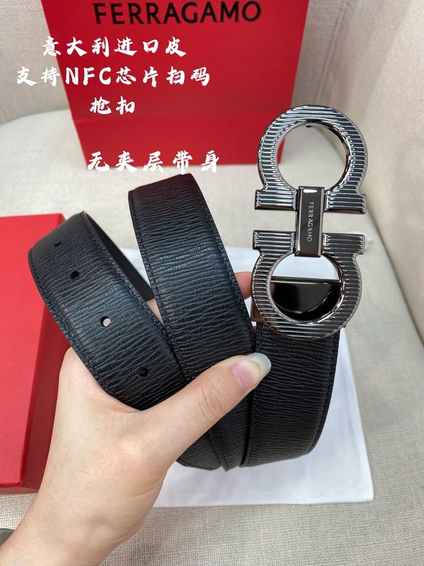 페라가모 이탈리아 원산 가죽 NFC 칩 벨트 001-229438
