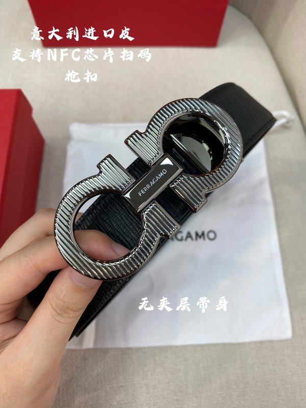 페라가모 이탈리아 원산 가죽 NFC 칩 벨트 001-229438