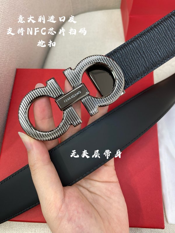 페라가모 이탈리아 원산 가죽 NFC 칩 벨트 001-229438