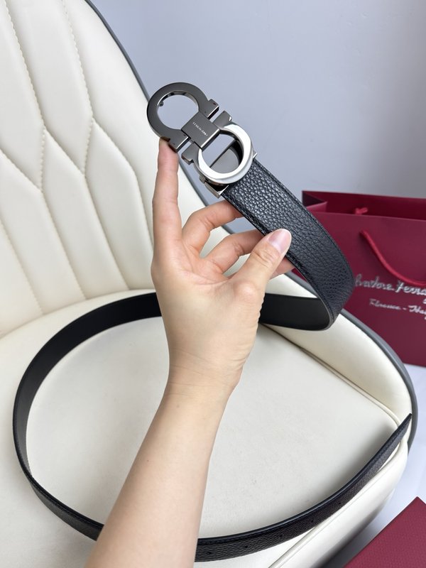 페라가모 양면 1 층 소가죽 벨트 001-229476