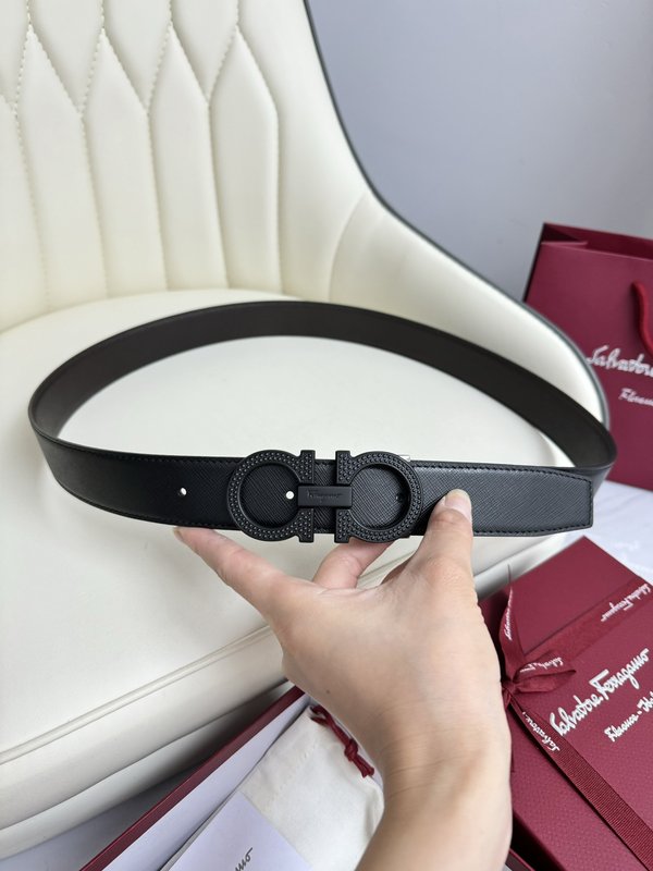 페라가모 양면 소가죽 벨트 3.5cm 001-229503