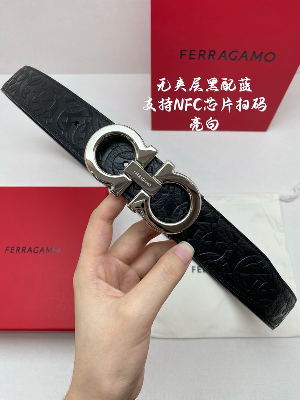 페라가모 벨트 NFC 칩 스캔 3.5cm 폭 001-229515
