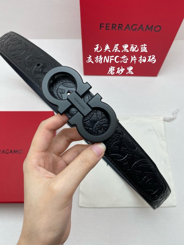 페라가모 이탈리아 원산지 가죽 NFC 칩 벨트 001-229517