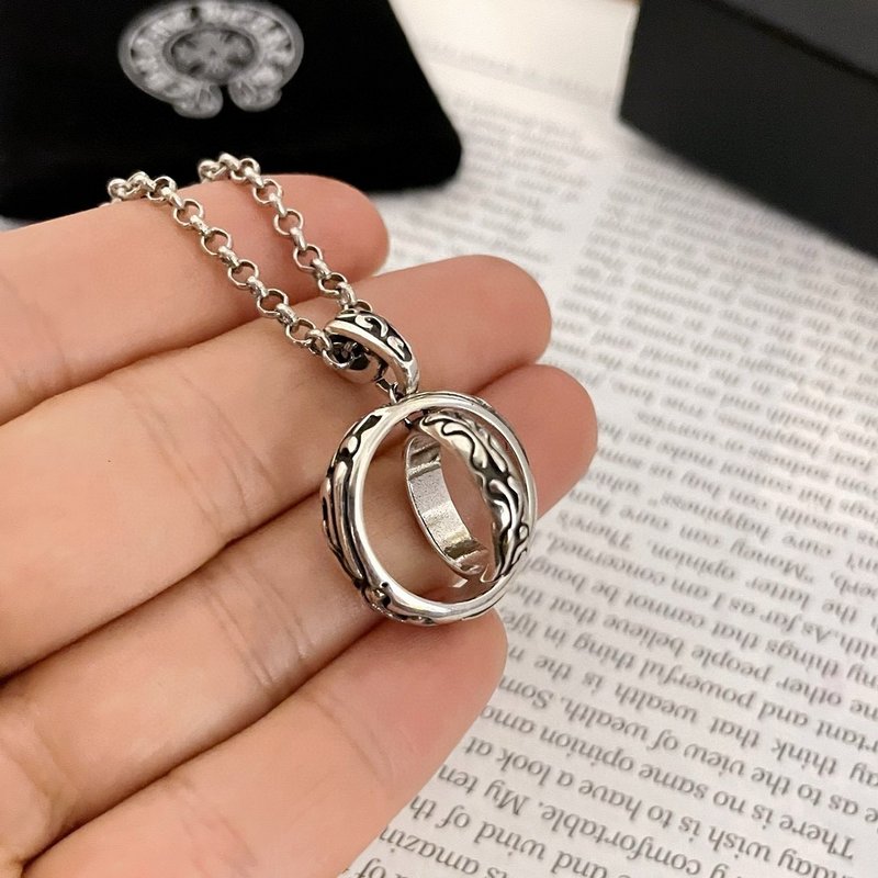 크롬하츠 빈티지 더블링 펜던트 목걸이 001-229548