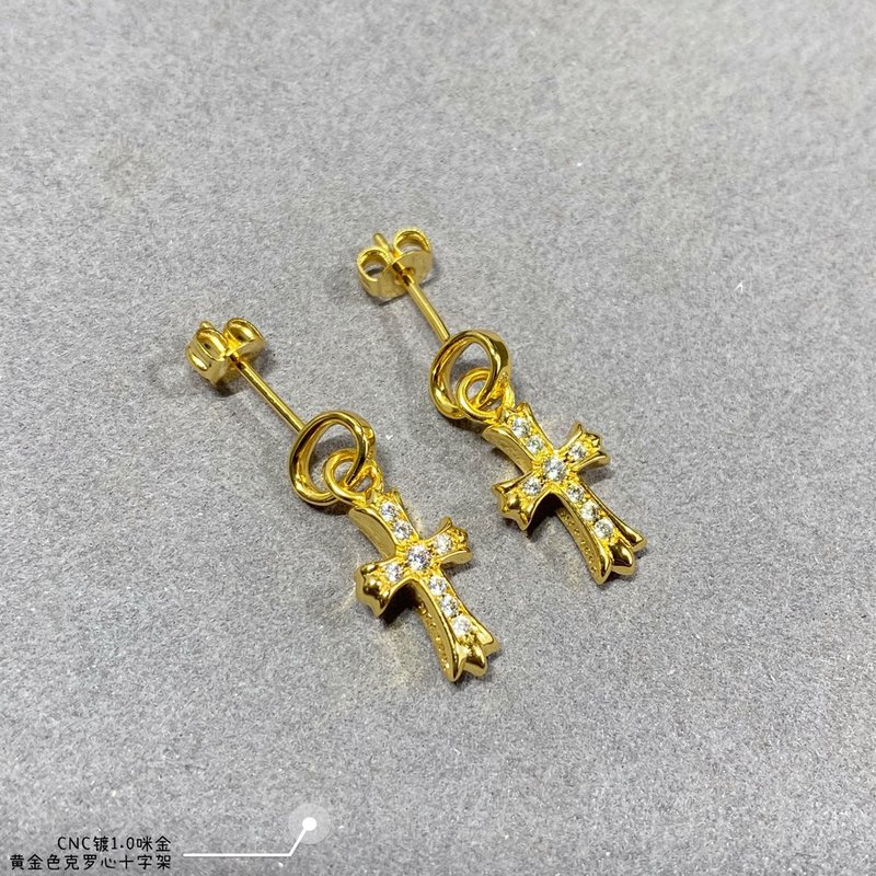 크롬하츠 골드 크로스 이어링 유니섹스 커플 001-229588