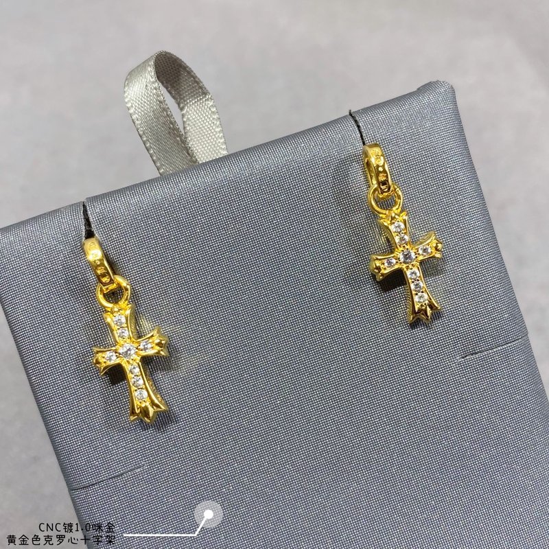 크롬하츠 골드 크로스 이어링 유니섹스 커플 001-229588