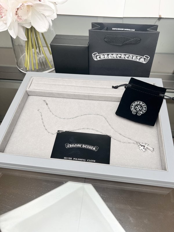 크롬하츠 더블 크로스 아이리스 목걸이 001-229895