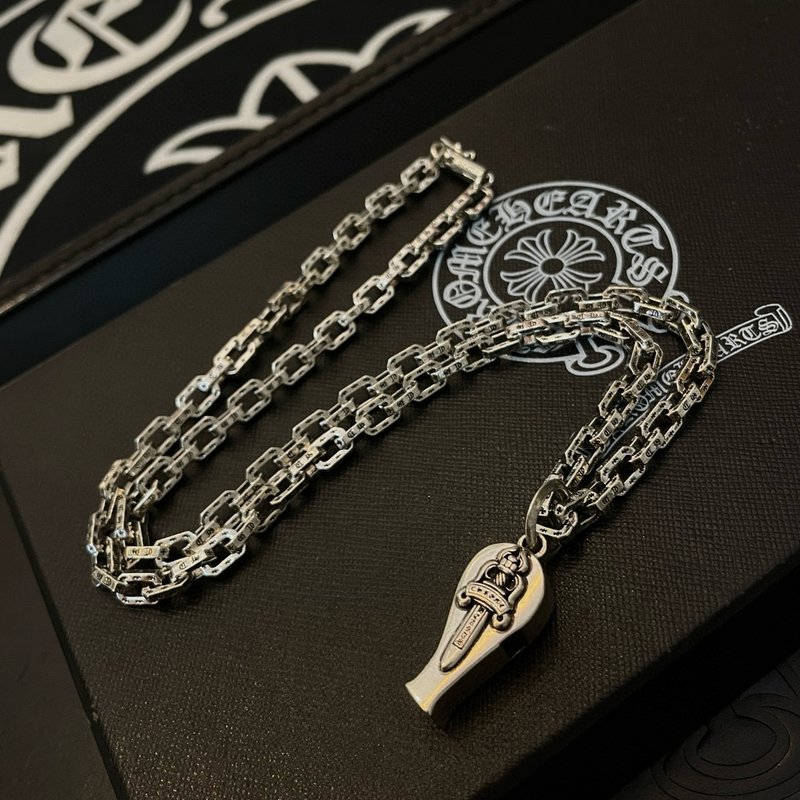크롬하츠 빈티지 호루라기 검 펜던트 목걸이 001-229937