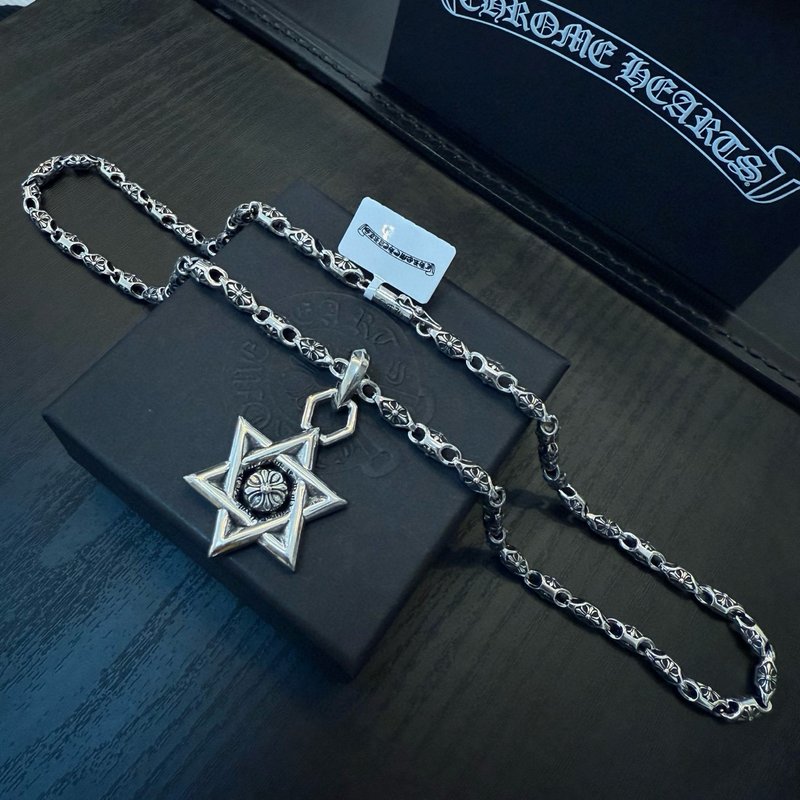 크롬하츠 빈티지 십자 육각별 펜던트 목걸이 001-229960