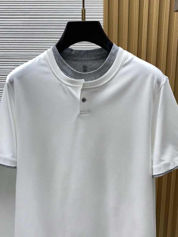 브루넬로 쿠치넬리 남성 라운드넥 반팔 티셔츠 001-230762