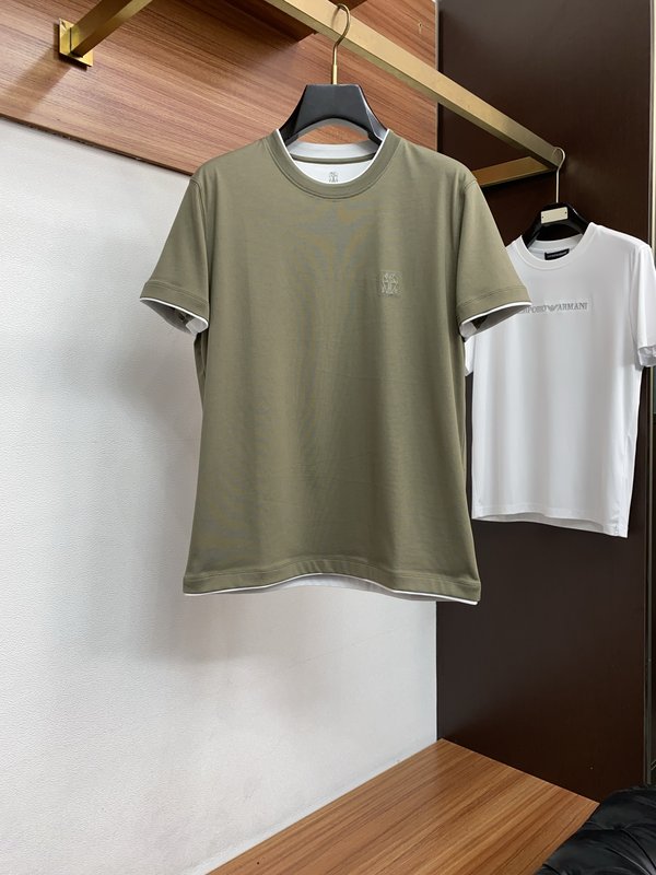 이른 봄 머서라이즈드 코튼 라운드 넥 반팔 티셔츠 001-230769