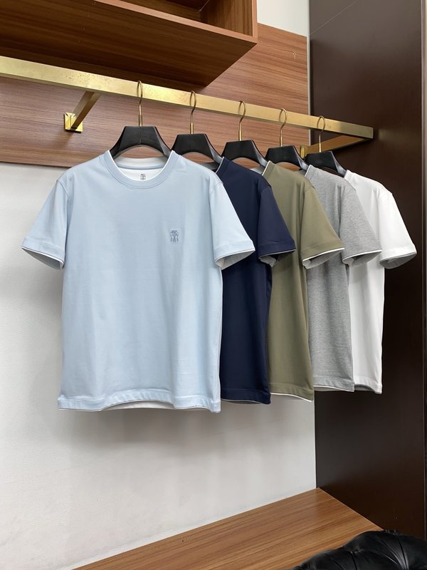 이른 봄 라운드넥 반팔 티셔츠 001-230770