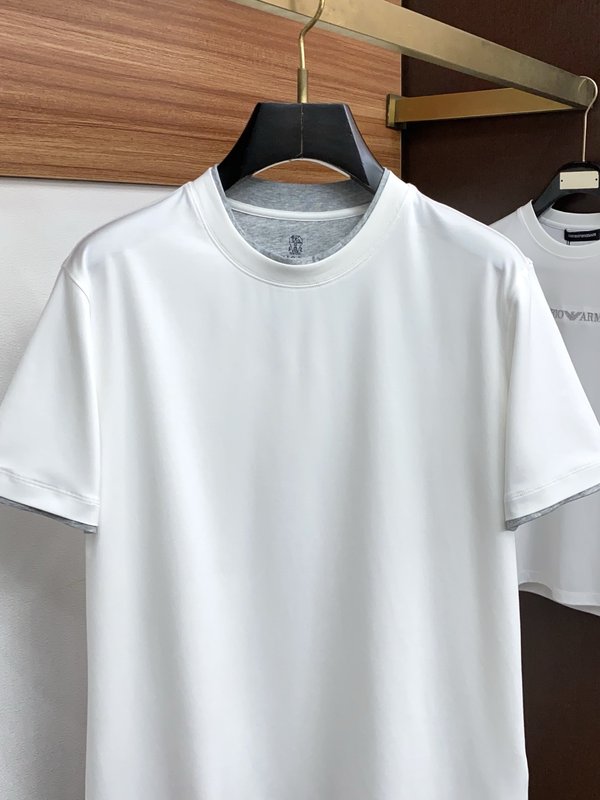 이른 봄 라운드넥 반팔 티셔츠 001-230776