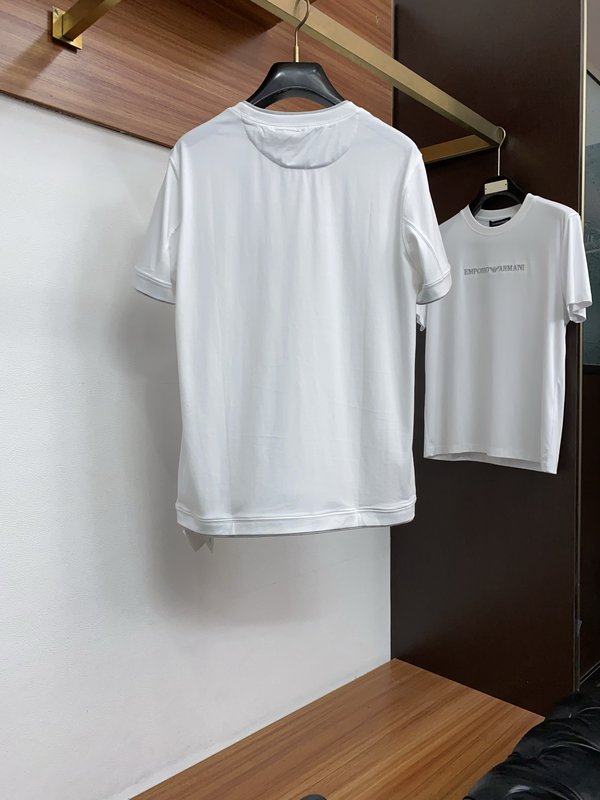 신장 면 라운드넥 반팔 티셔츠 001-230819